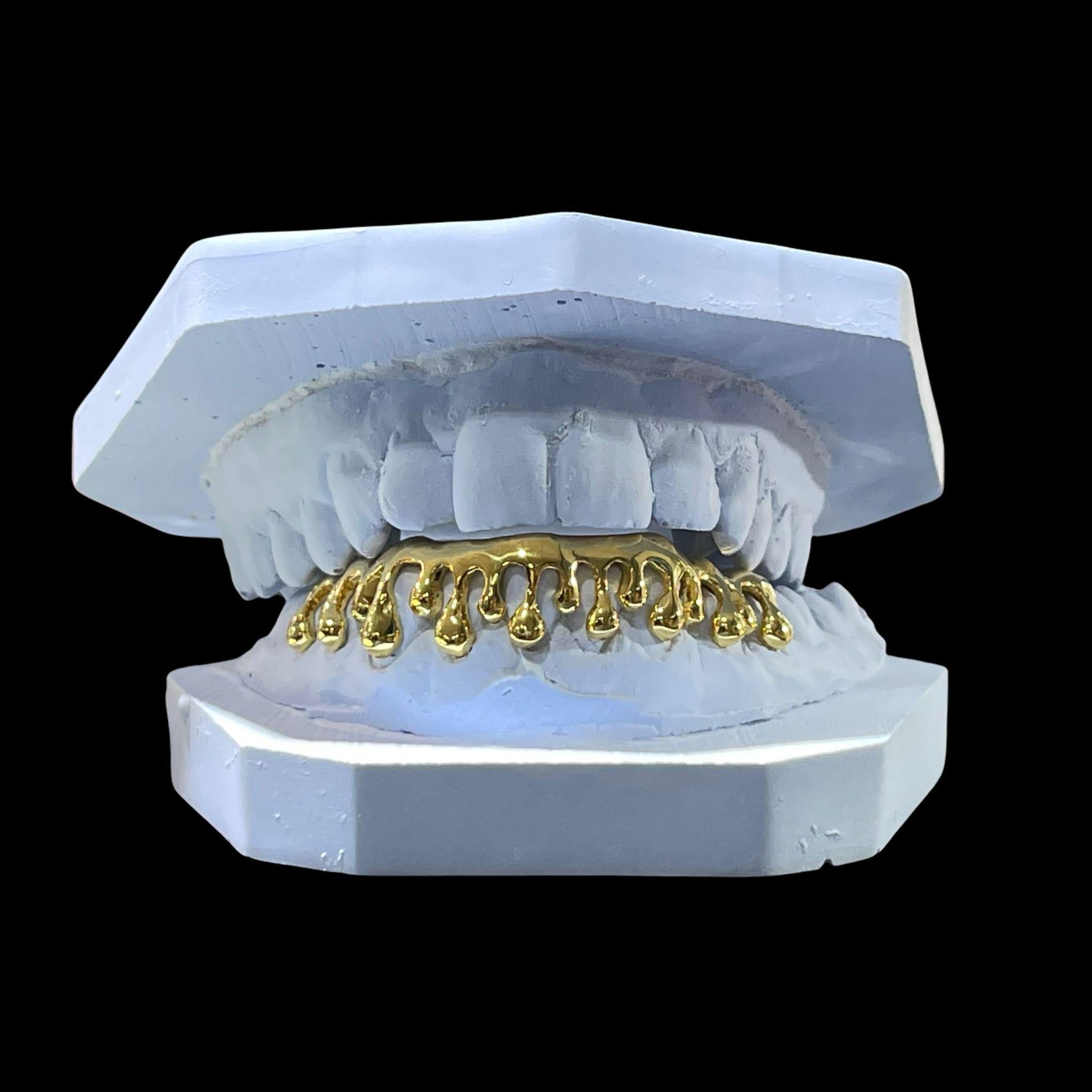 Solid Grillz 10K Yellow Gold Bottom Drip