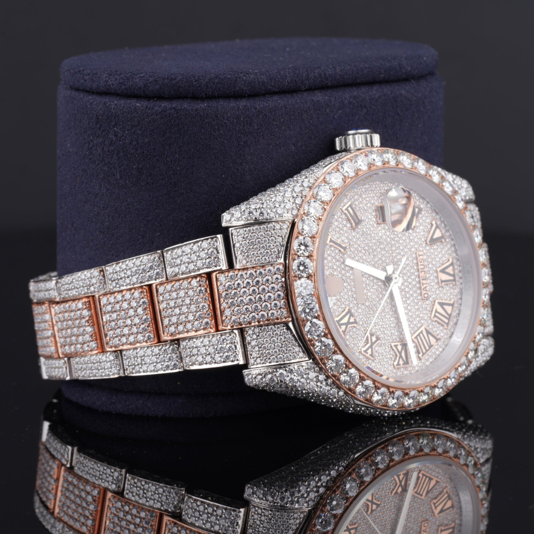 Elegant Look Fully Iced Out Business Style Moissanite Watch