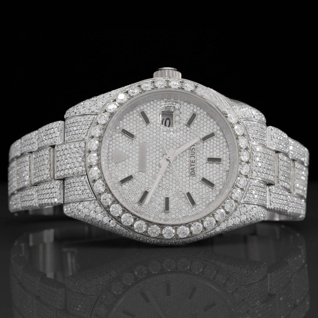 Classic Fully Iced Out Moissanite Diamond Automatic Watch