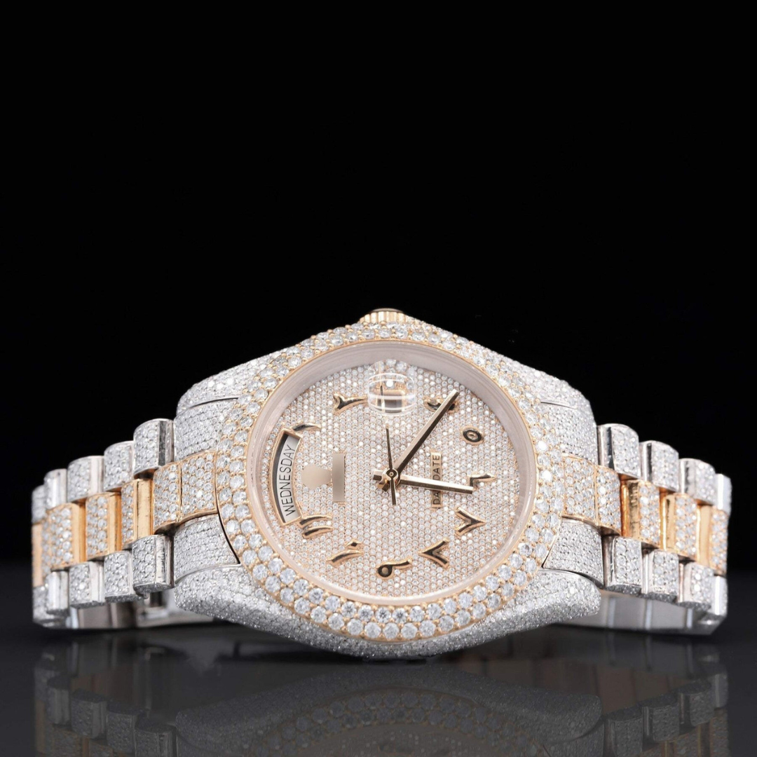 Exquisite Fully Moissanite Diamond Iced Out Automatic Watch