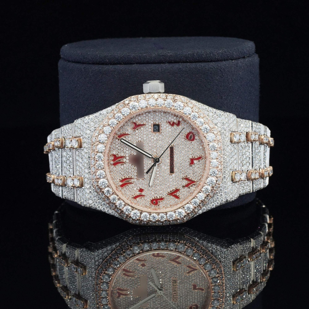 Classic Moissanite Diamond Automatic Movement Two Tone Watch