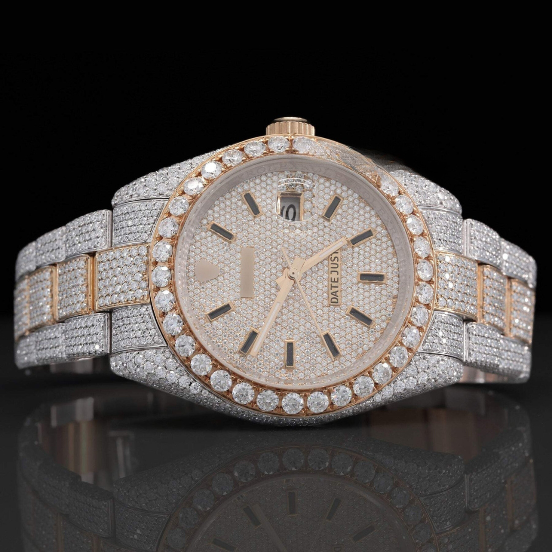 Classic Fully Iced Out Moissanite Diamond Automatic Watch