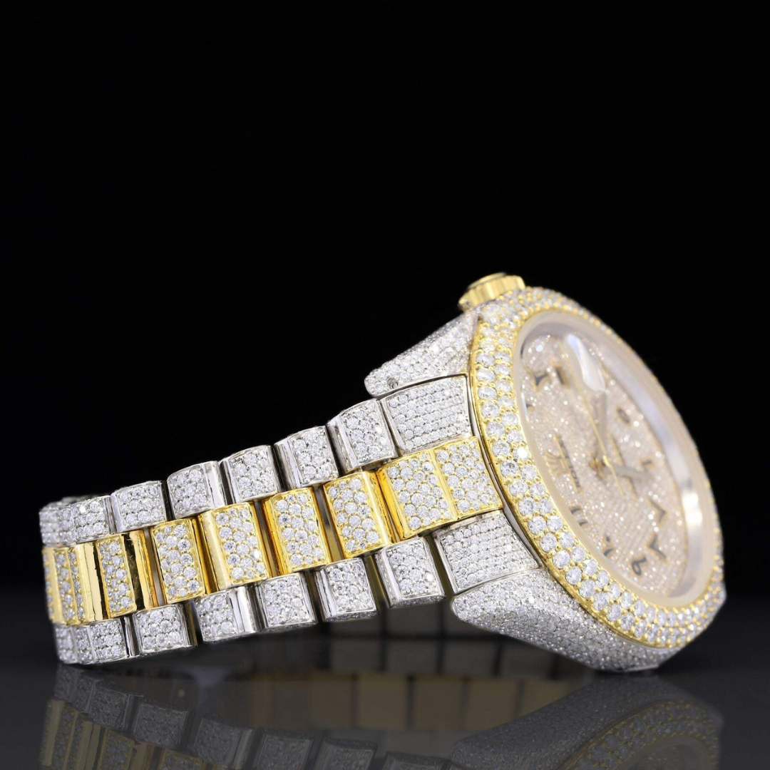 Exquisite Fully Moissanite Diamond Iced Out Automatic Watch