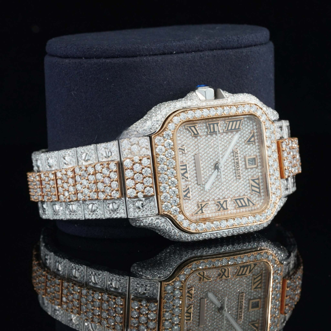 Awesome Moissanite Diamond Iced Out Swiss Movement Watch