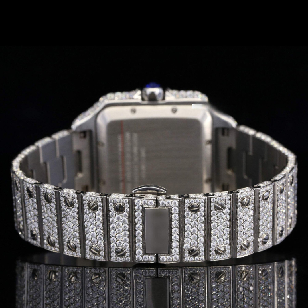 Brilliant Roman Number Moissanite Diamond Fully Iced Out Watch