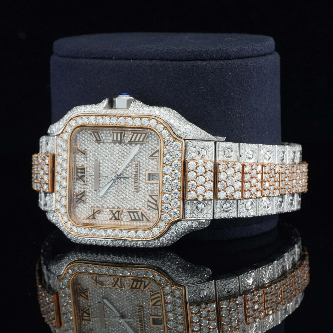 Awesome Moissanite Diamond Iced Out Swiss Movement Watch