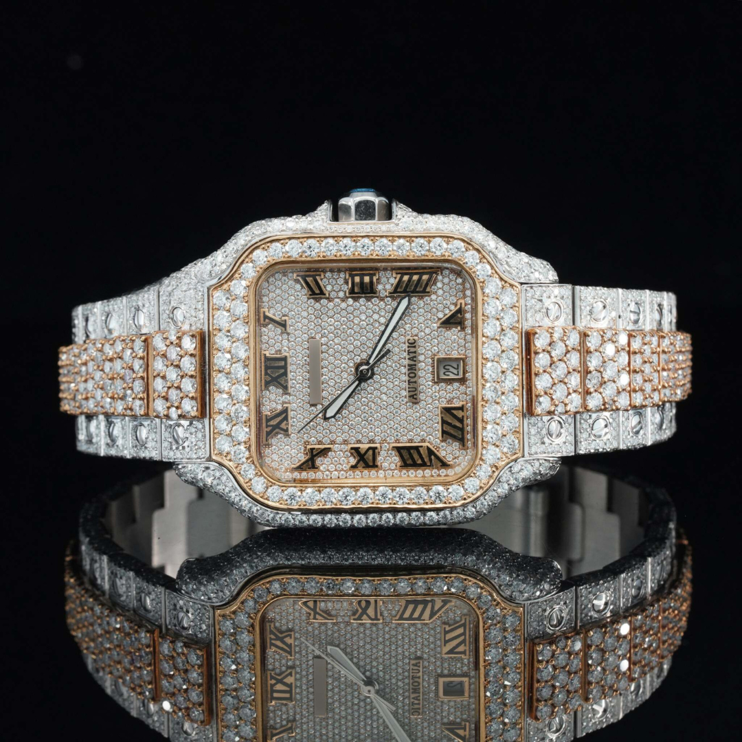 Awesome Moissanite Diamond Iced Out Swiss Movement Watch