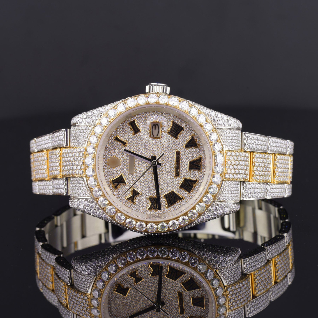 Elegant Look Fully Iced Out Business Style Moissanite Watch