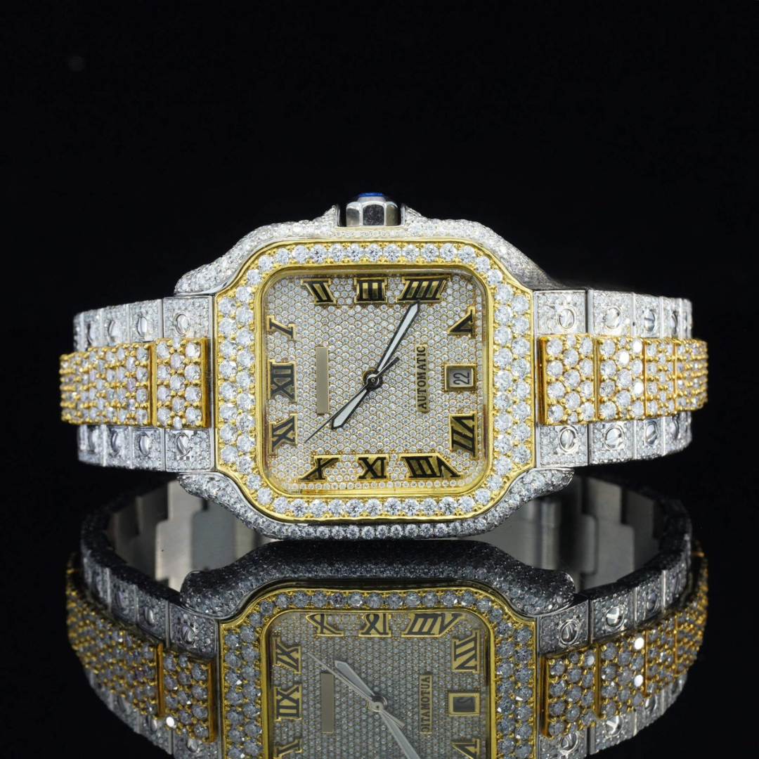 Awesome Moissanite Diamond Iced Out Swiss Movement Watch