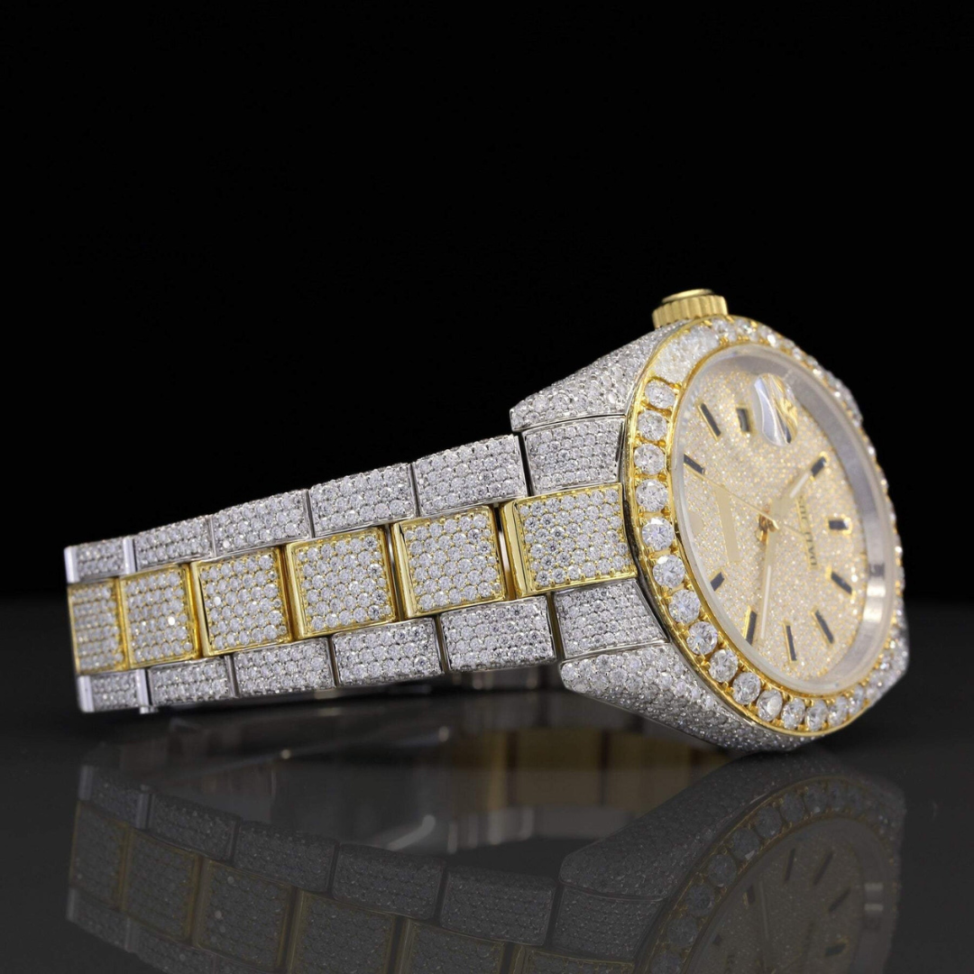 Classic Fully Iced Out Moissanite Diamond Automatic Watch