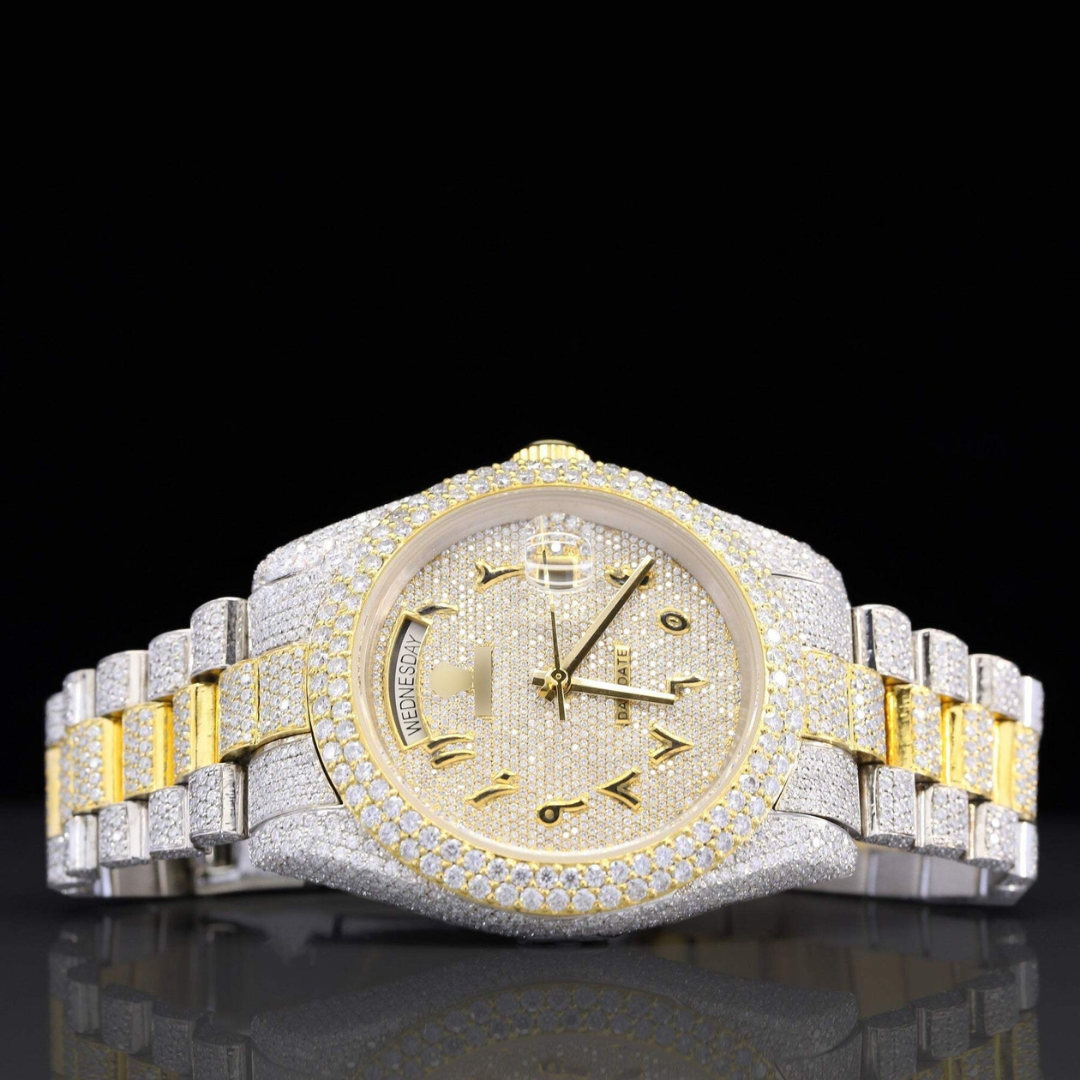 Exquisite Fully Moissanite Diamond Iced Out Automatic Watch