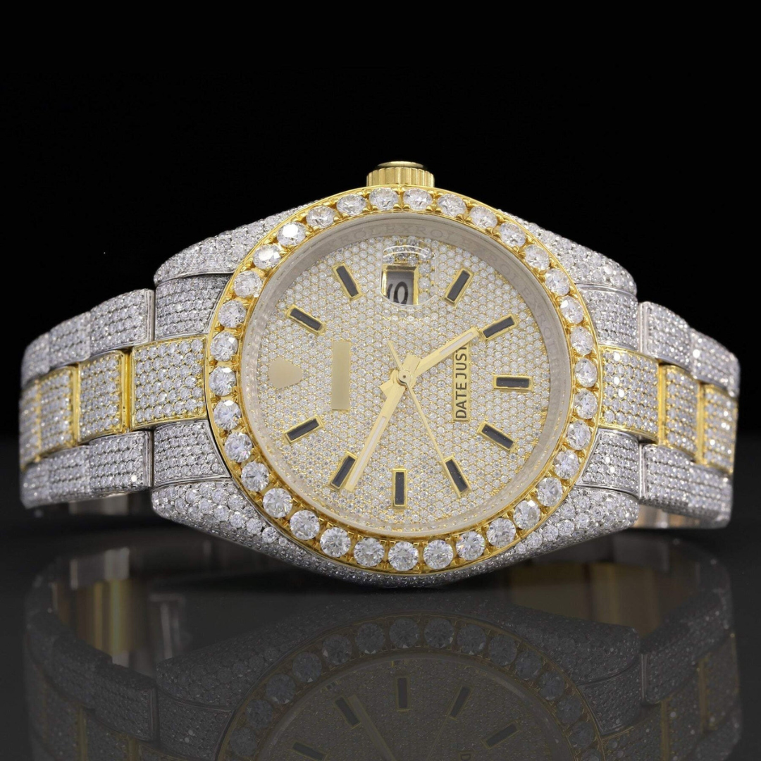 Classic Fully Iced Out Moissanite Diamond Automatic Watch