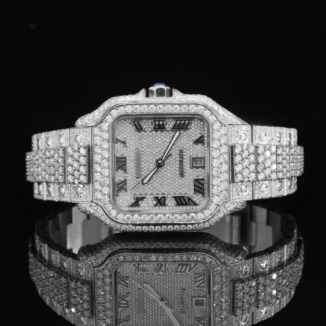 Awesome Moissanite Diamond Iced Out Swiss Movement Watch