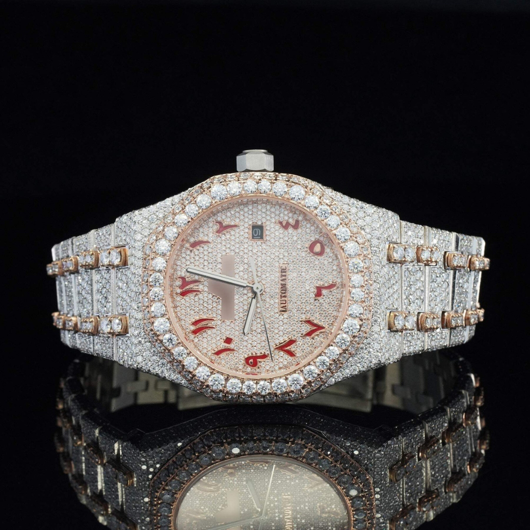 Classic Moissanite Diamond Automatic Movement Two Tone Watch